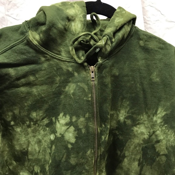 Organic Dye Green Cloud Wash Comfort Colors Hoodie Zip Sweatshirt S & M… - Picture 8 of 9